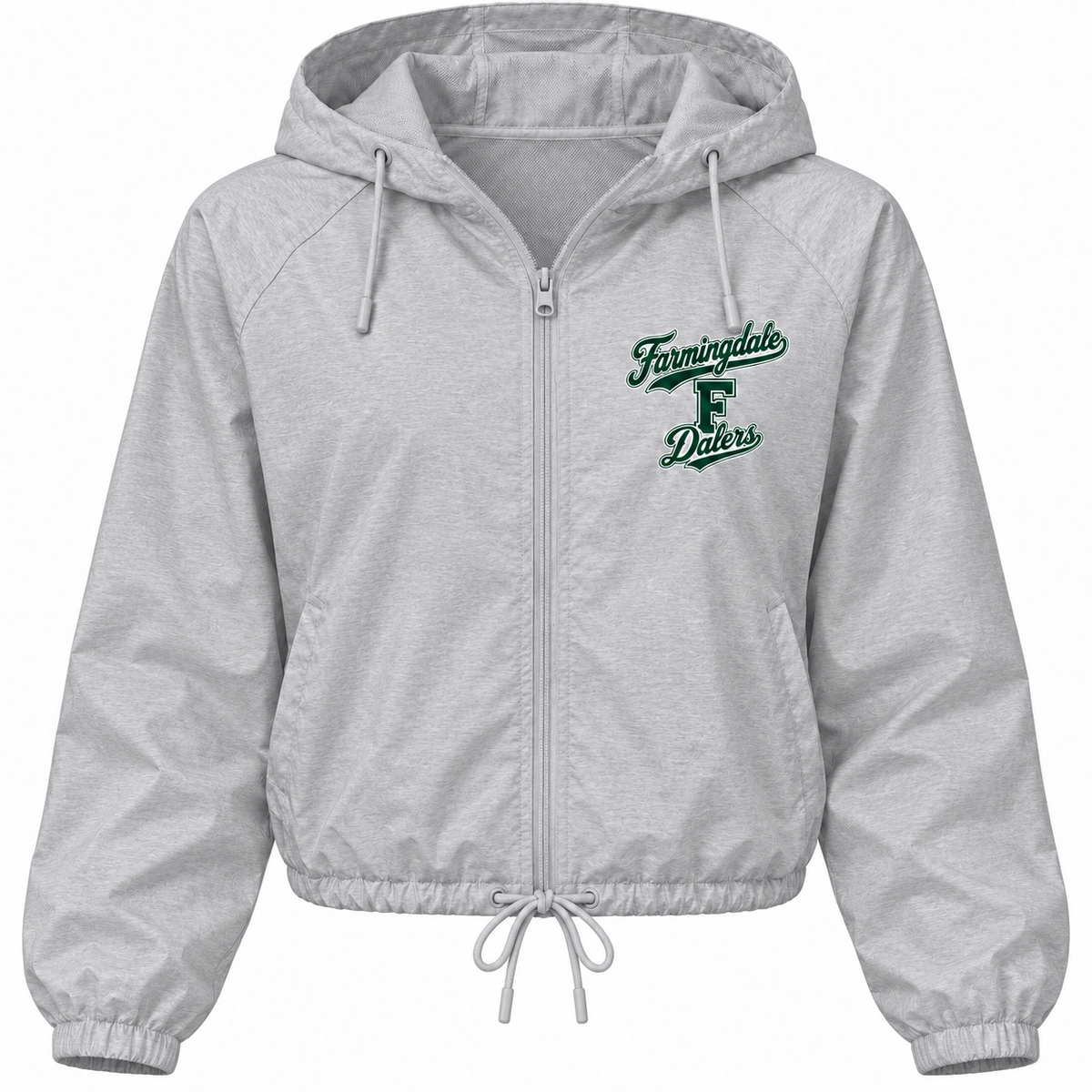 Farmingdale Dalers Signature F Adult Windbreaker in Heather Gray