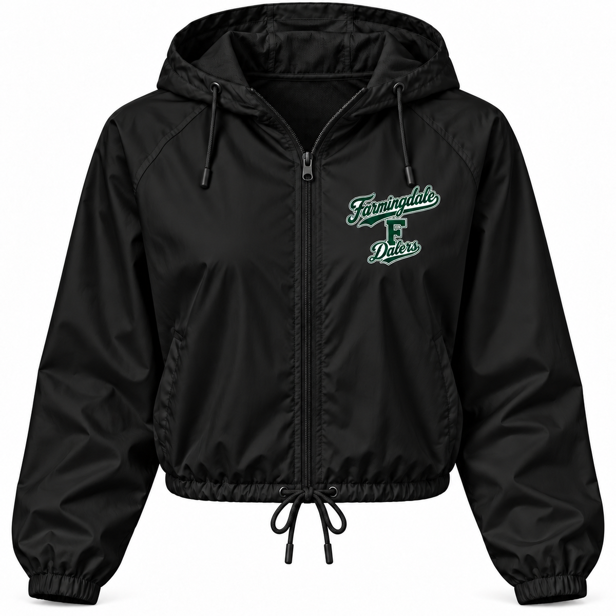 Farmingdale Dalers Signature F Women's Full-Zip Windbreaker in Black