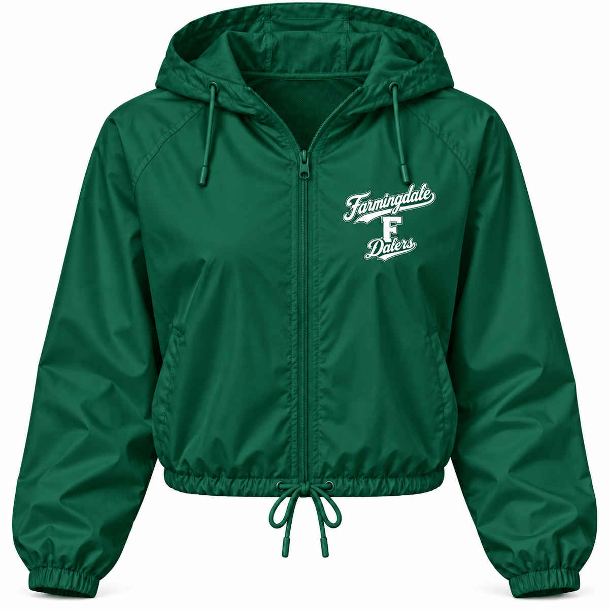 Farmingdale Dalers Signature F Women's Full-Zip Windbreaker in Green