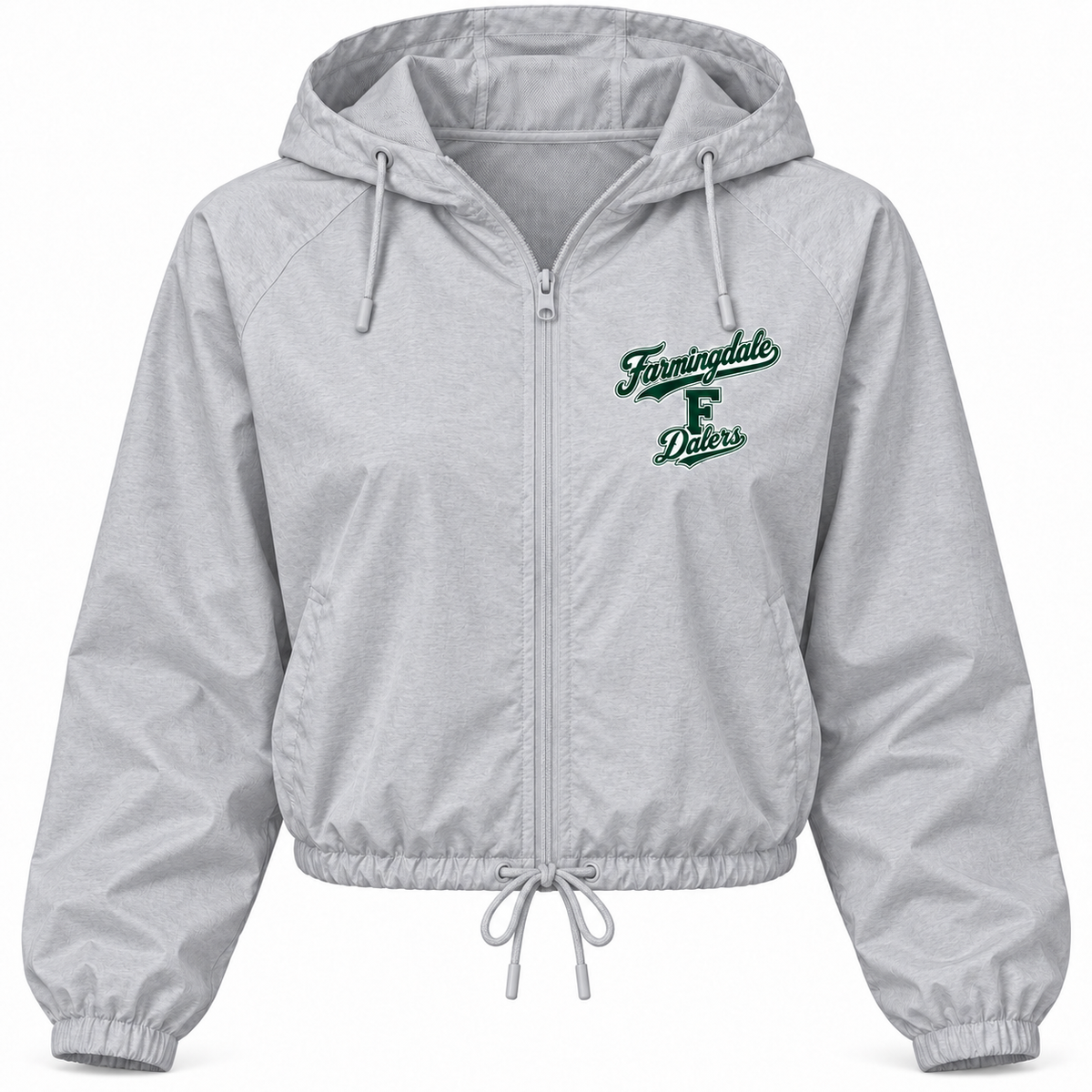 Farmingdale Dalers Signature F Women's Full-Zip Windbreaker in Heather Gray