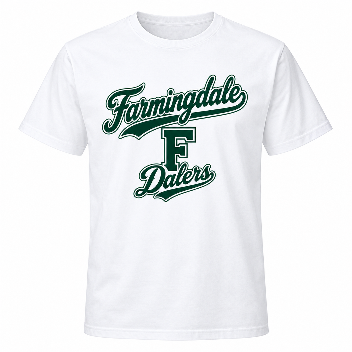Farmingdale Dalers Signature F Adult Personalized T-Shirt in White