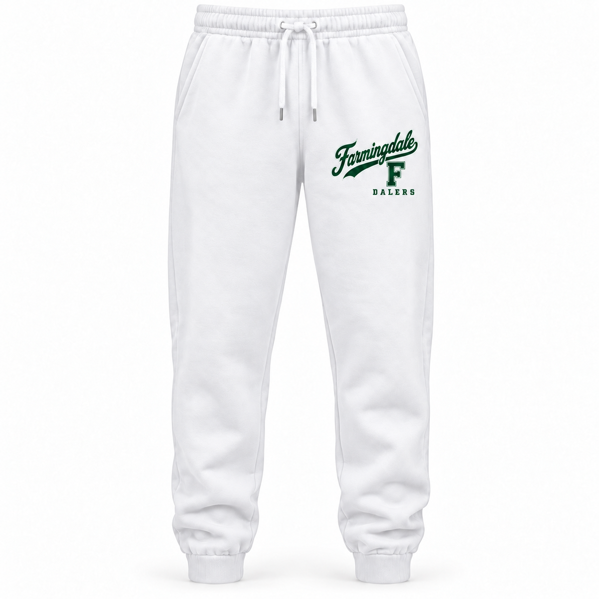 Farmingdale Dalers West Coast Script Adult Joggers in White