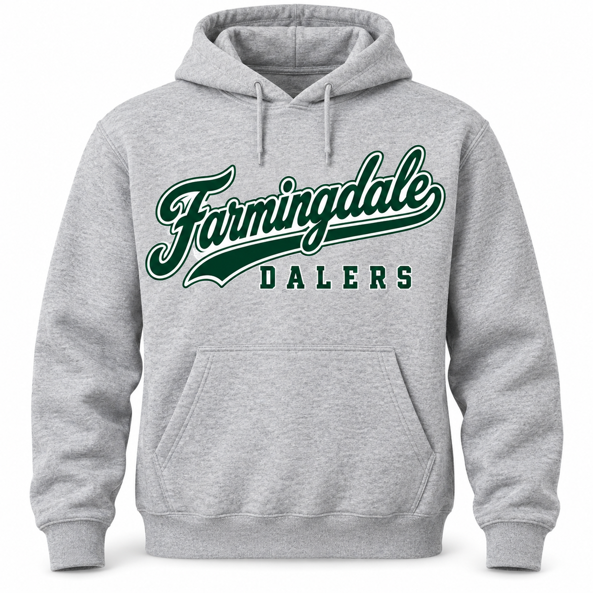 Heather Gray Farmingdale Dalers West Coast Script Adult Pullover Hoodie