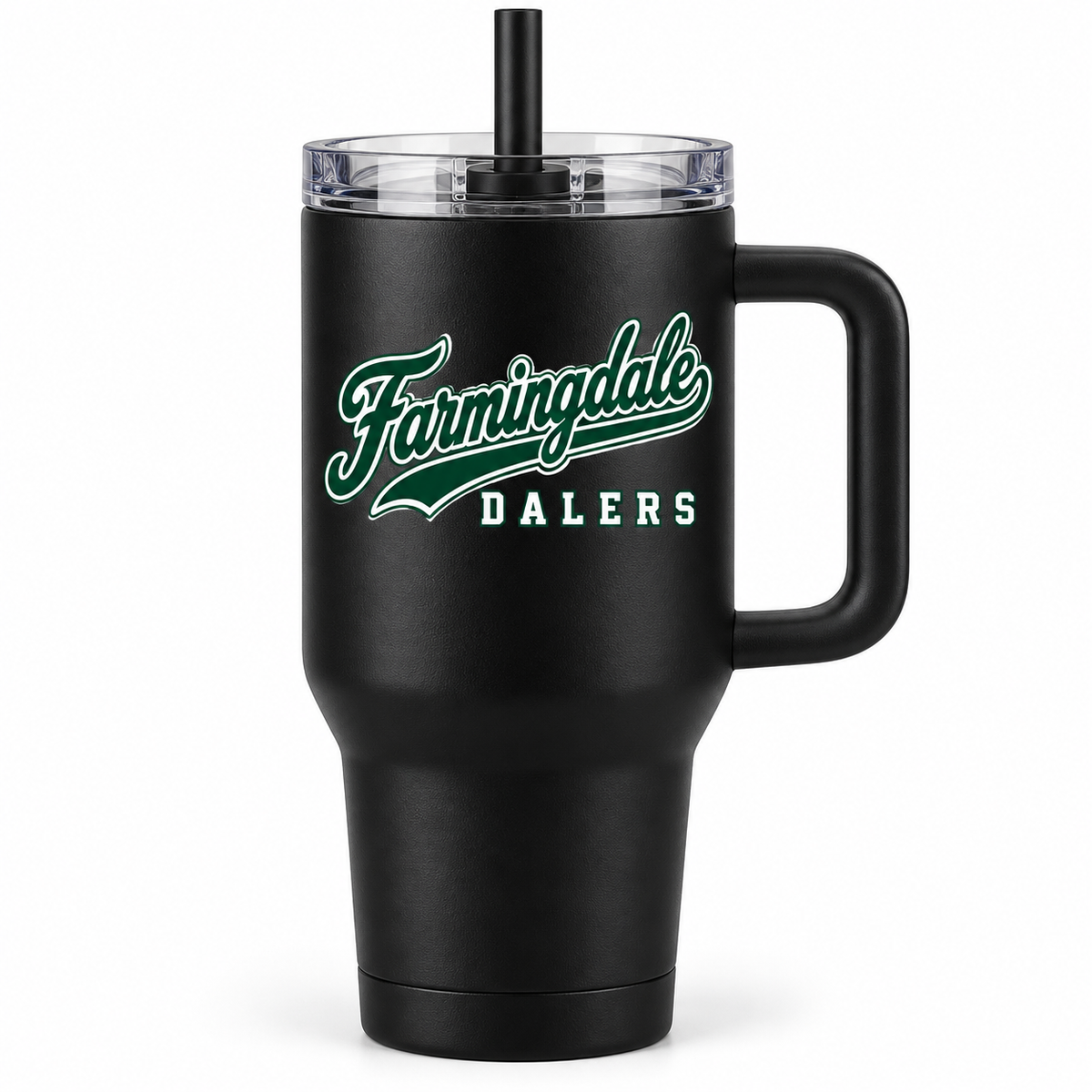 Black Farmingdale Dalers West Coast Script Handled Tumbler