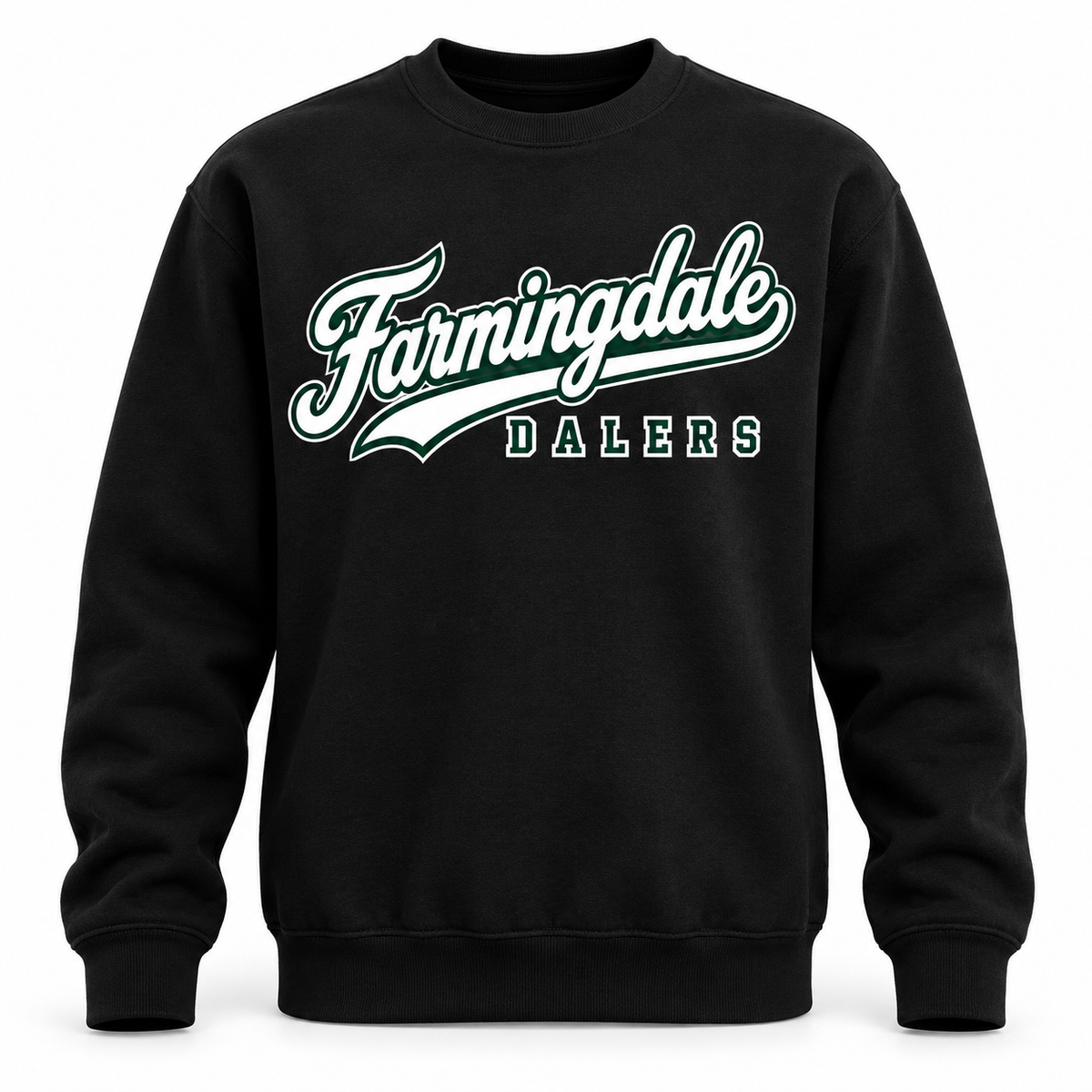 Black Farmingdale Dalers West Coast Script Youth Crewneck