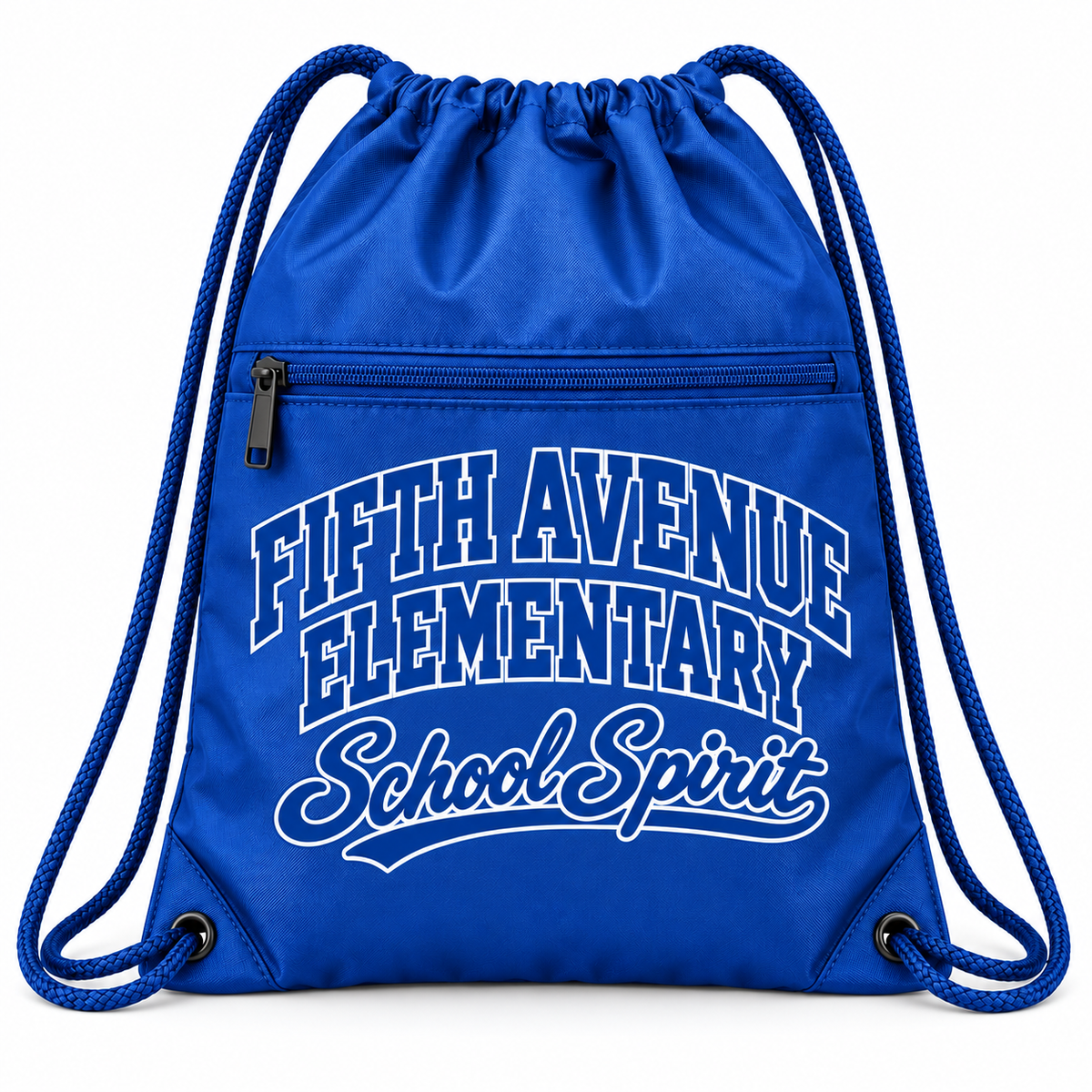 Fifth Avenue Elementary School Spirit Zip-Pocket Cinch Bag