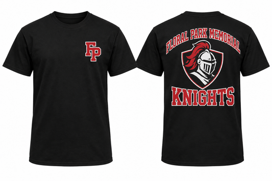 FLORAL PARK MEMORIAL KNIGHTS black tee front and back