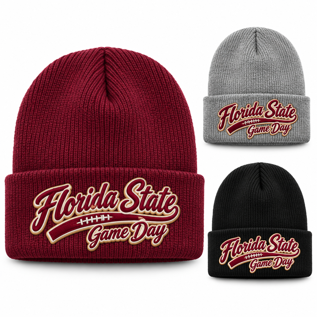 Florida State Game Day Script Cuffed Beanie — product thumbnail