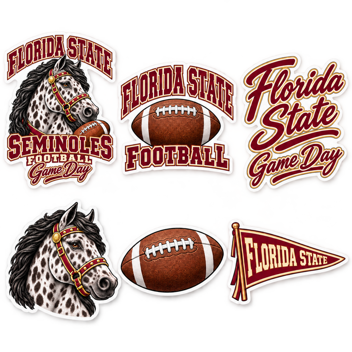Florida State Game Day Spirit 6-Piece Sticker Pack — product thumbnail