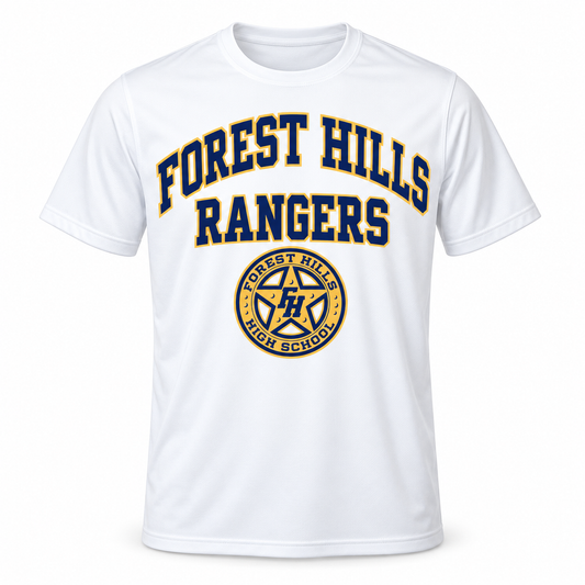 Forest Hills Rangers Athletic Performance Tee | White