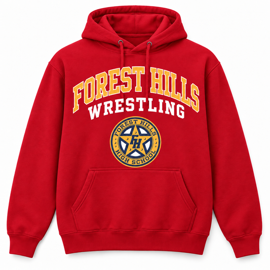 Forest Hills Wrestling Varsity Hoodie | Red