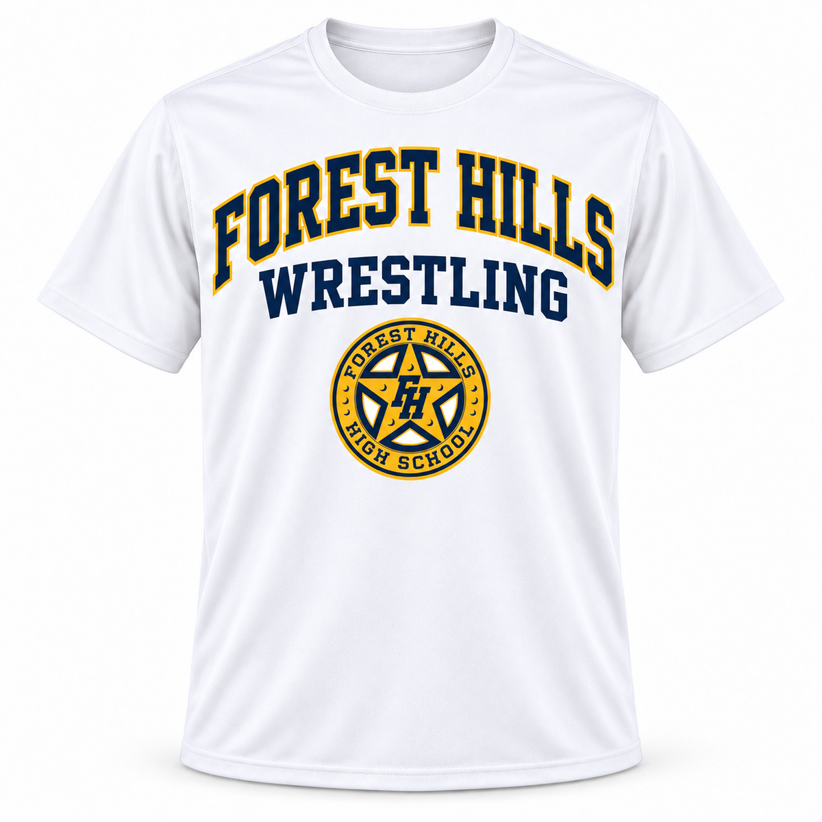 Forest Hills Wrestling Athletic Performance Tee | White