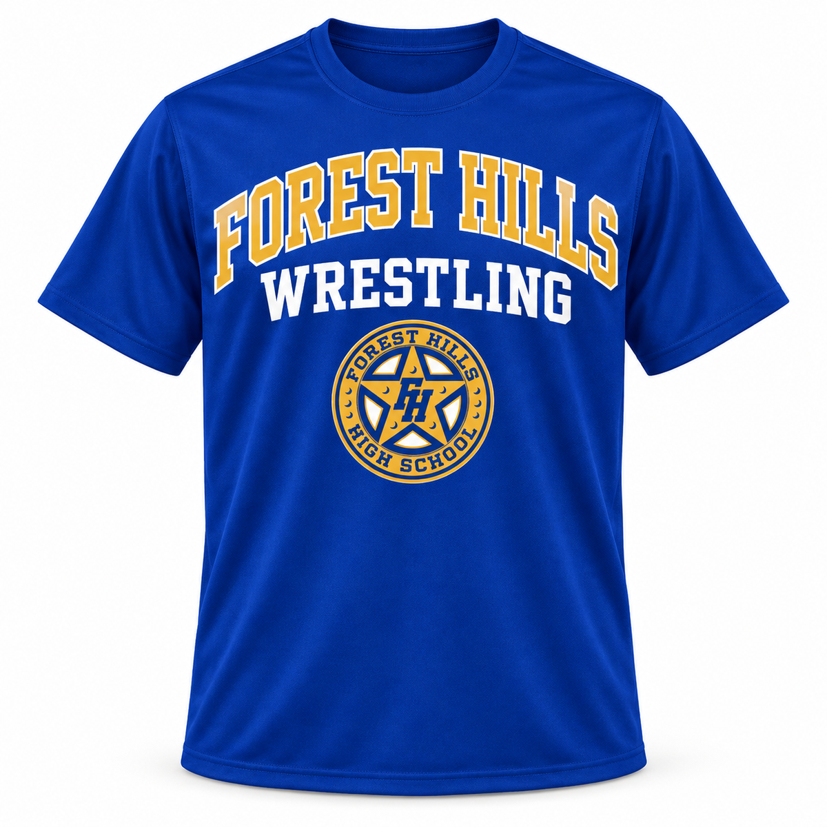 Forest Hills Wrestling Athletic Performance Tee | Royal Blue