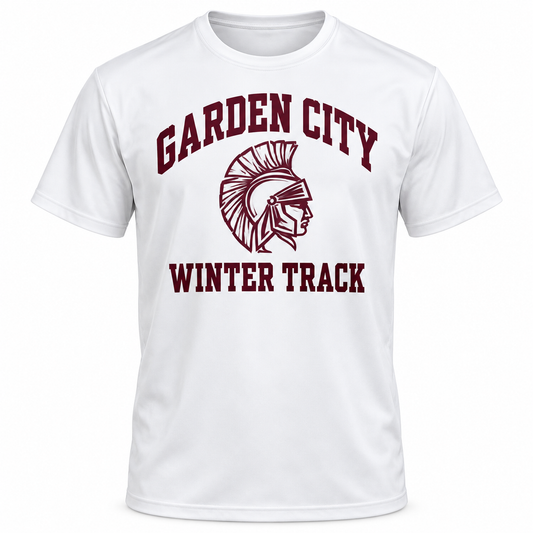Garden City Winter Track performance tee in white