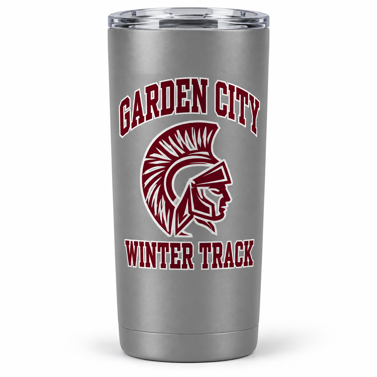 Garden City Winter Track 20 oz Tumbler in Gray; digital mockup
