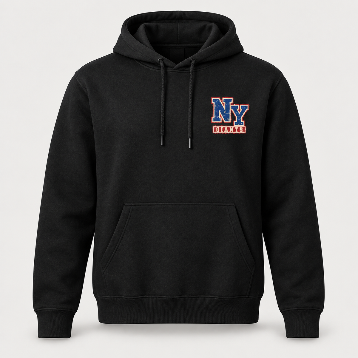 New York Giants Vintage Gridiron NY Chest / Full Back Hoodie in Black, front view