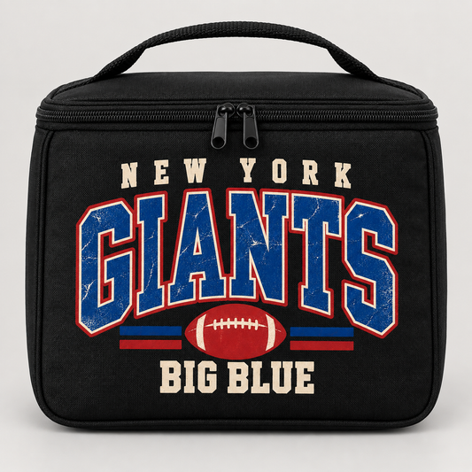 New York Giants Vintage Gridiron Insulated Lunch Bag in Black, front view