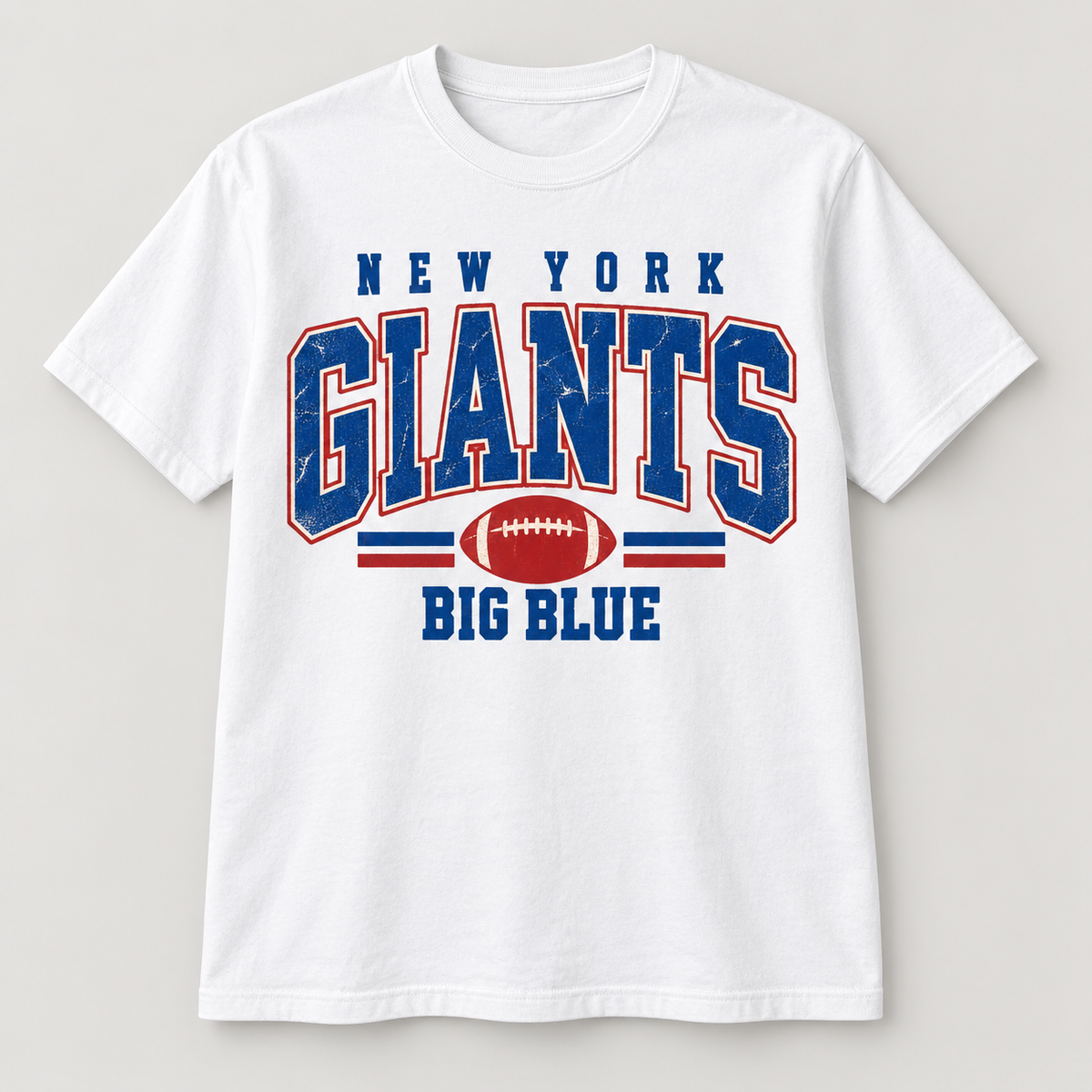 New York Giants Vintage Gridiron Men's / Unisex T-Shirt in White, front view
