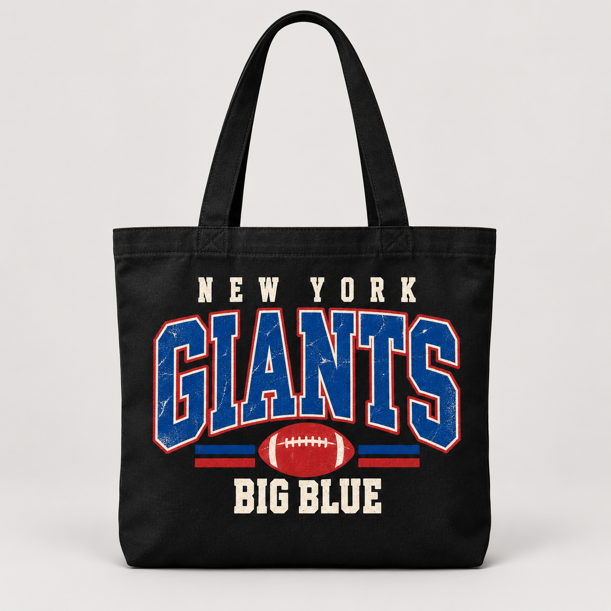 New York Giants Vintage Gridiron Everyday Tote Bag in Black, front view