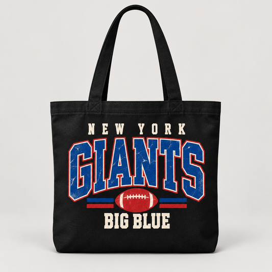 New York Giants Vintage Gridiron Everyday Tote Bag in Black, front view