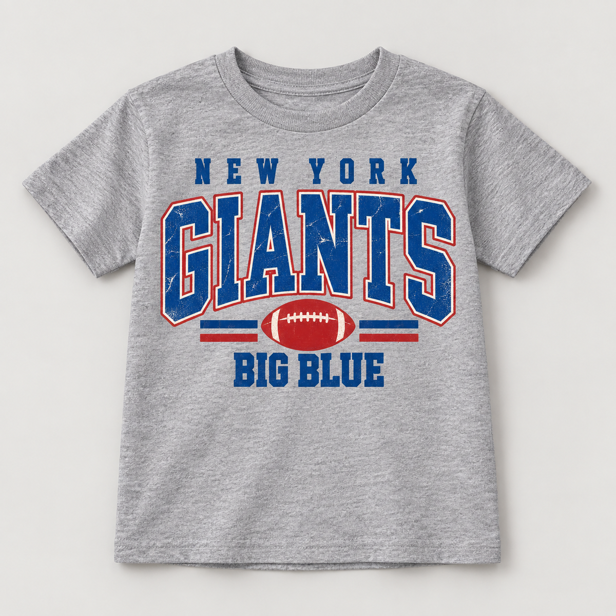 New York Giants Vintage Gridiron Youth T-Shirt in Sport Gray, front view
