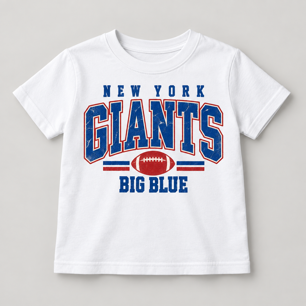 New York Giants Vintage Gridiron Youth T-Shirt in White, front view