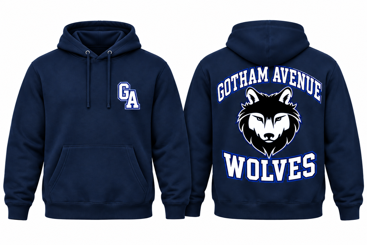Gotham Avenue Wolves Varsity Hoodie — Navy
