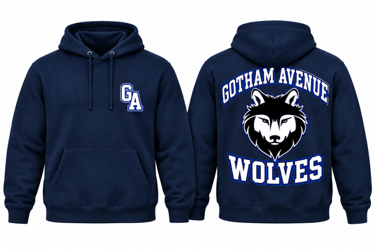 Gotham Avenue Wolves Varsity Hoodie — Navy