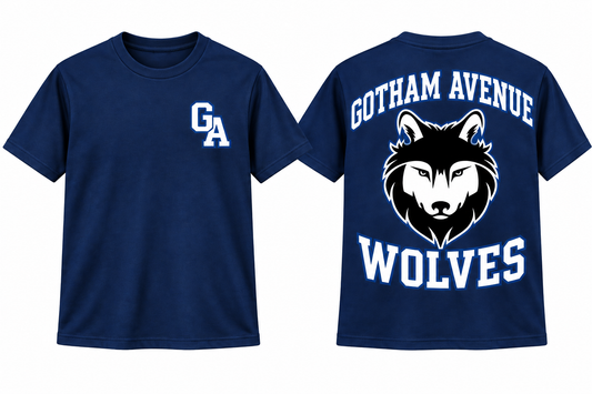Gotham Avenue Wolves Varsity Tee — Navy