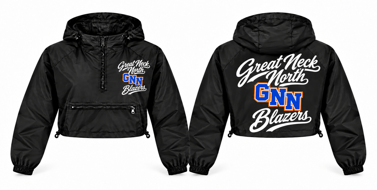 Great Neck North Blazers windbreaker front and back
