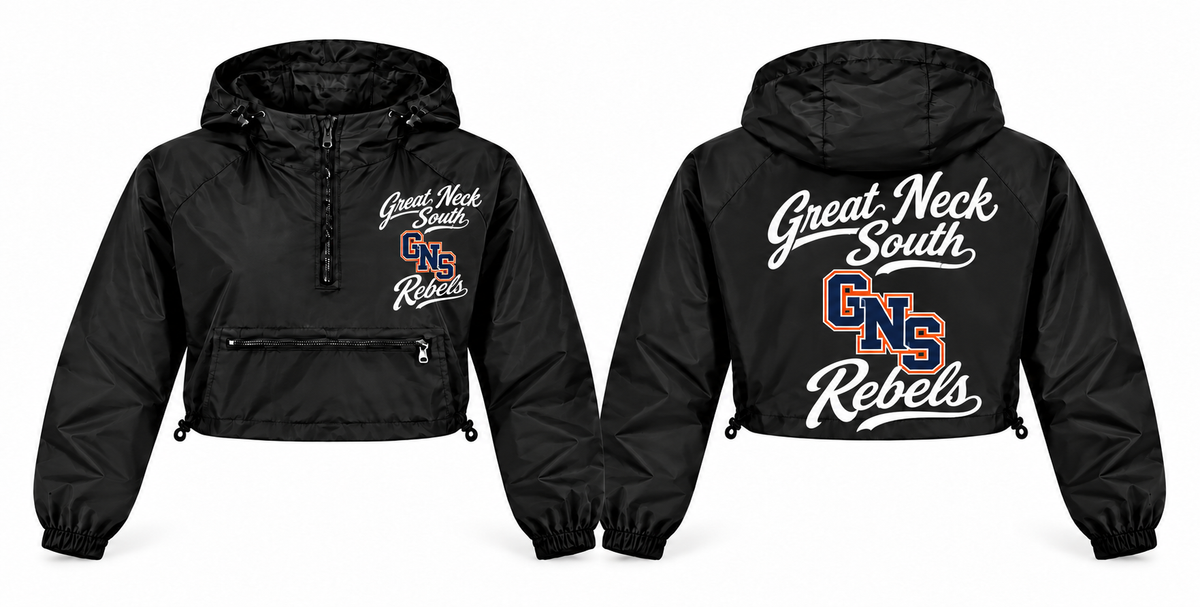 Great Neck South Rebels windbreaker front and back
