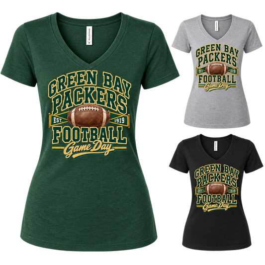 Green Bay Packers Women's V-Neck T-Shirt — product thumbnail