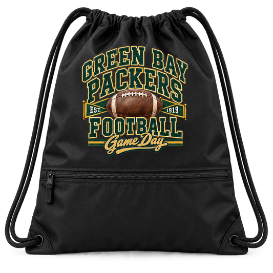 Green Bay Packers Zip-Pocket Drawstring Bag — product thumbnail