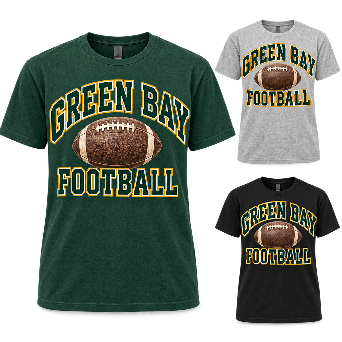 Green Bay Packers Heritage Arch Football T-Shirt — product thumbnail