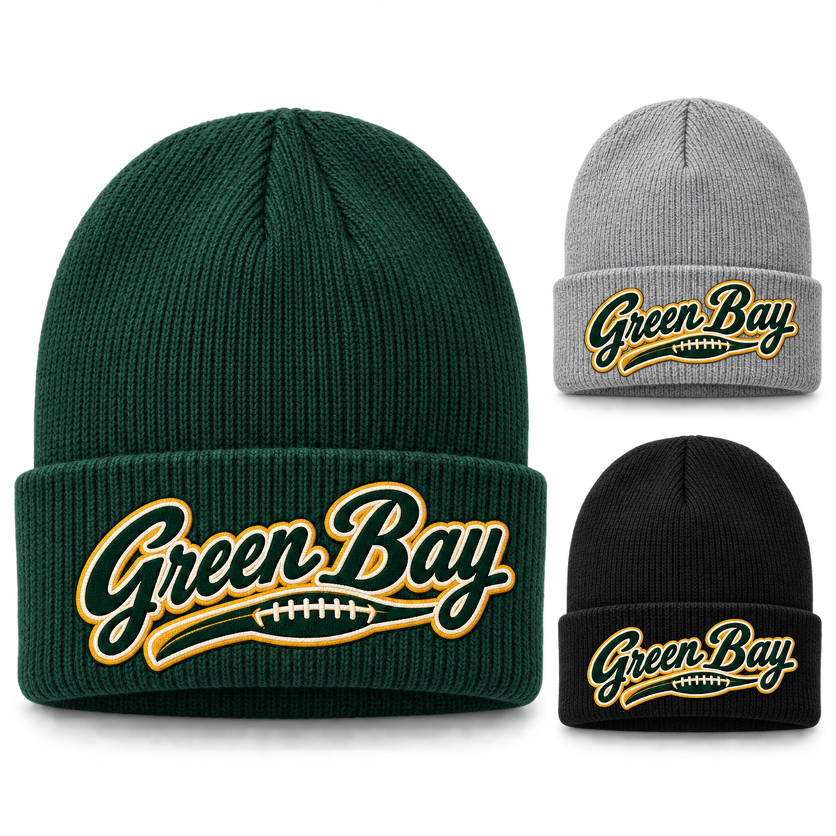 Green Bay Packers Game Day Script Cuffed Beanie — product thumbnail
