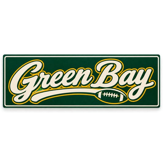 Green Bay Packers Game Day Script Bumper Sticker — product thumbnail
