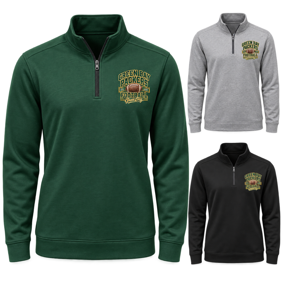 Green Bay Packers Left-Chest Quarter-Zip Pullover — product thumbnail