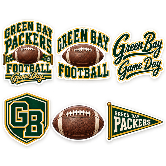 Green Bay Packers Game Day Spirit 6-Piece Sticker Pack — product thumbnail