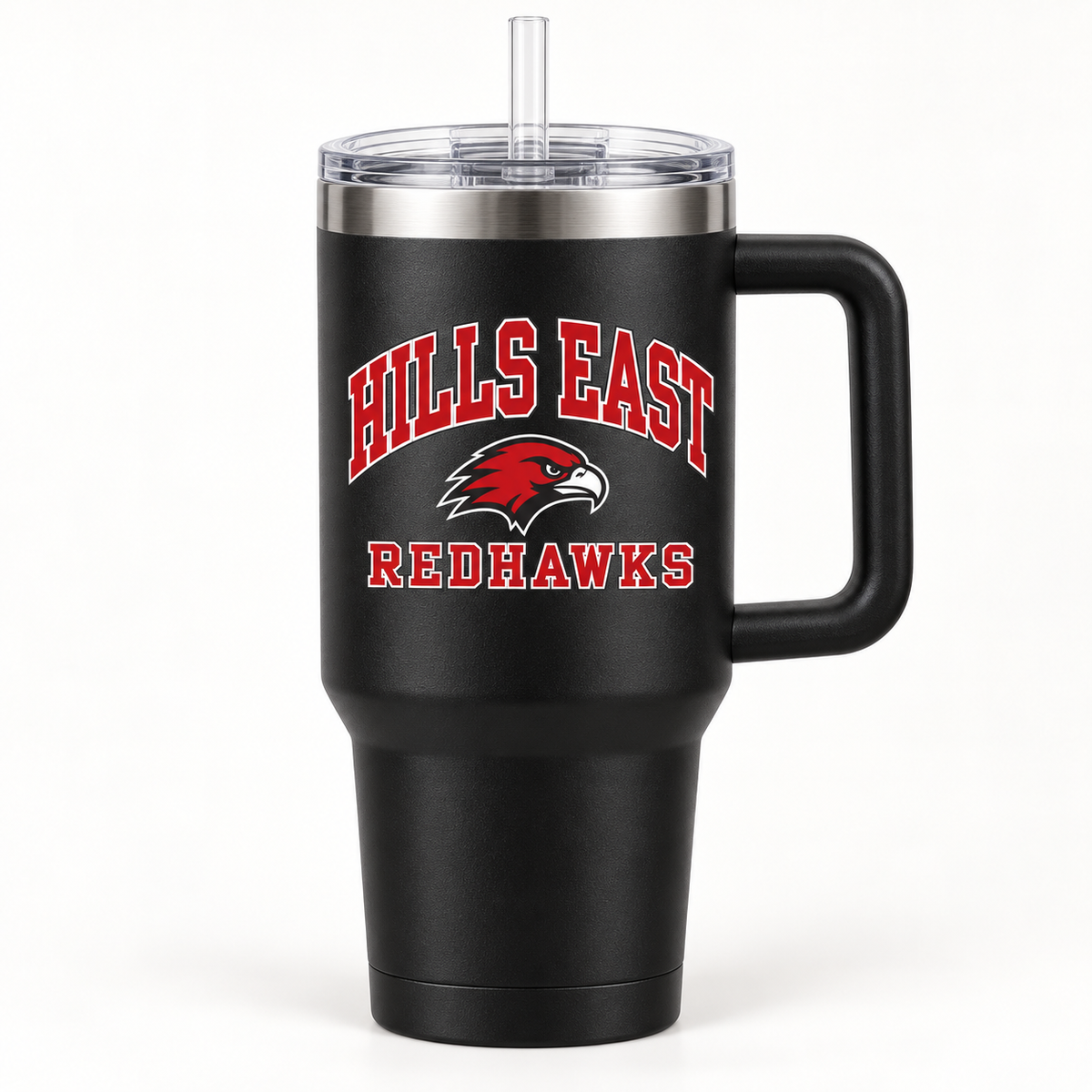 Half Hollow Hills East RedHawks Campus Handled Tumbler — Black