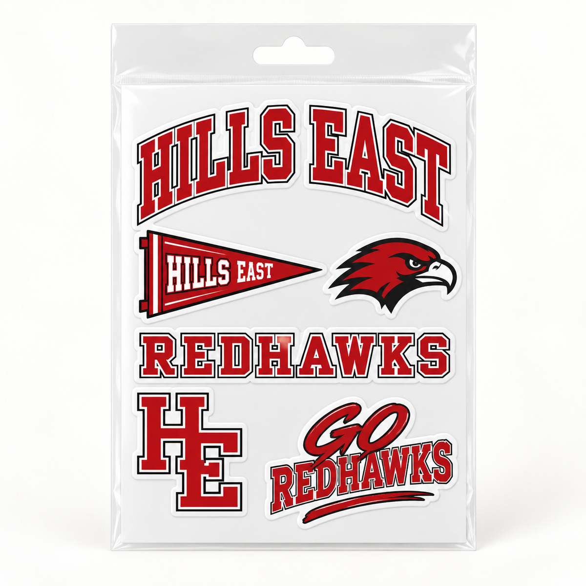 Half Hollow Hills East RedHawks Campus Six-Piece Spirit Sticker Pack