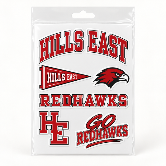 Half Hollow Hills East RedHawks Campus Six-Piece Spirit Sticker Pack