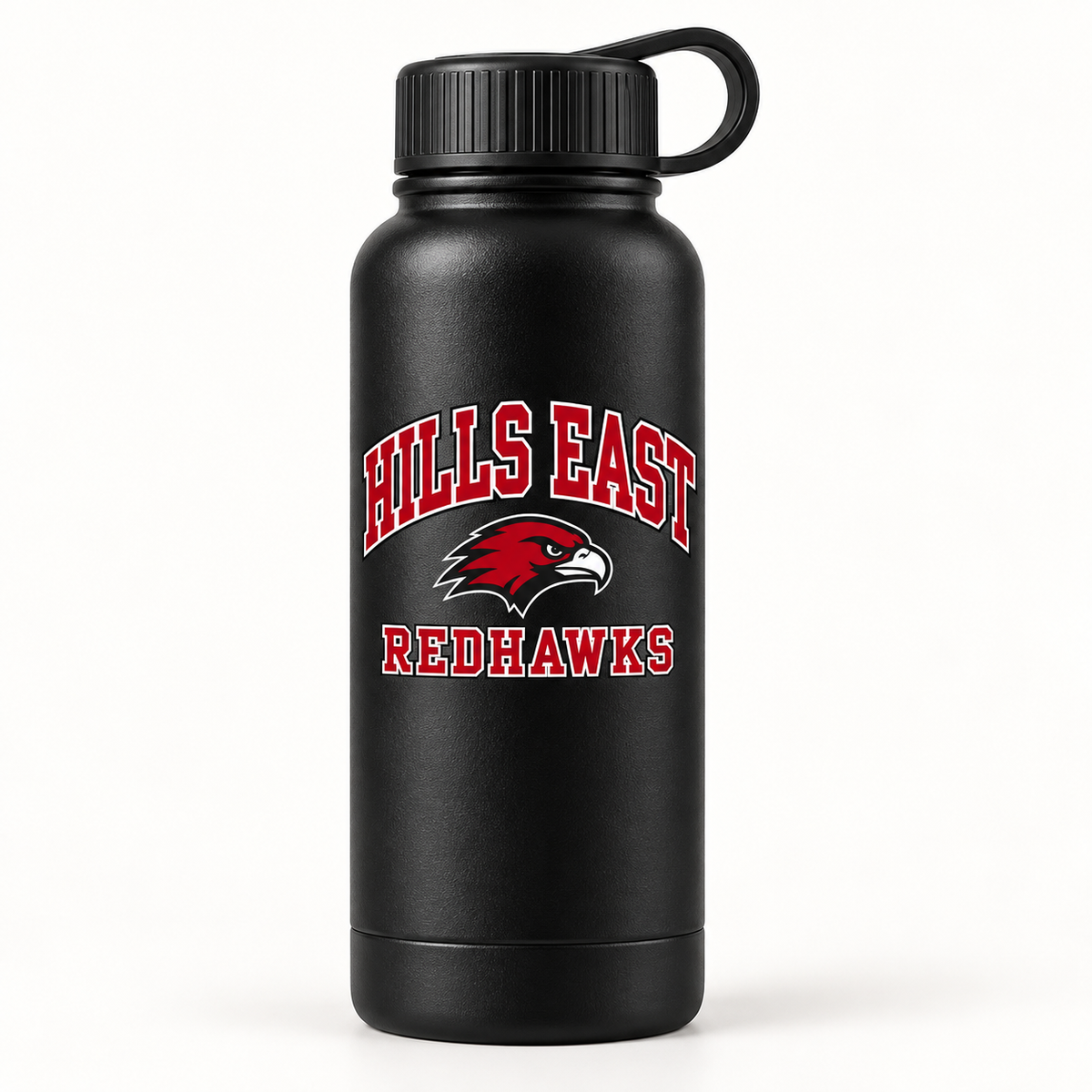 Half Hollow Hills East RedHawks Campus Water Bottle — Black