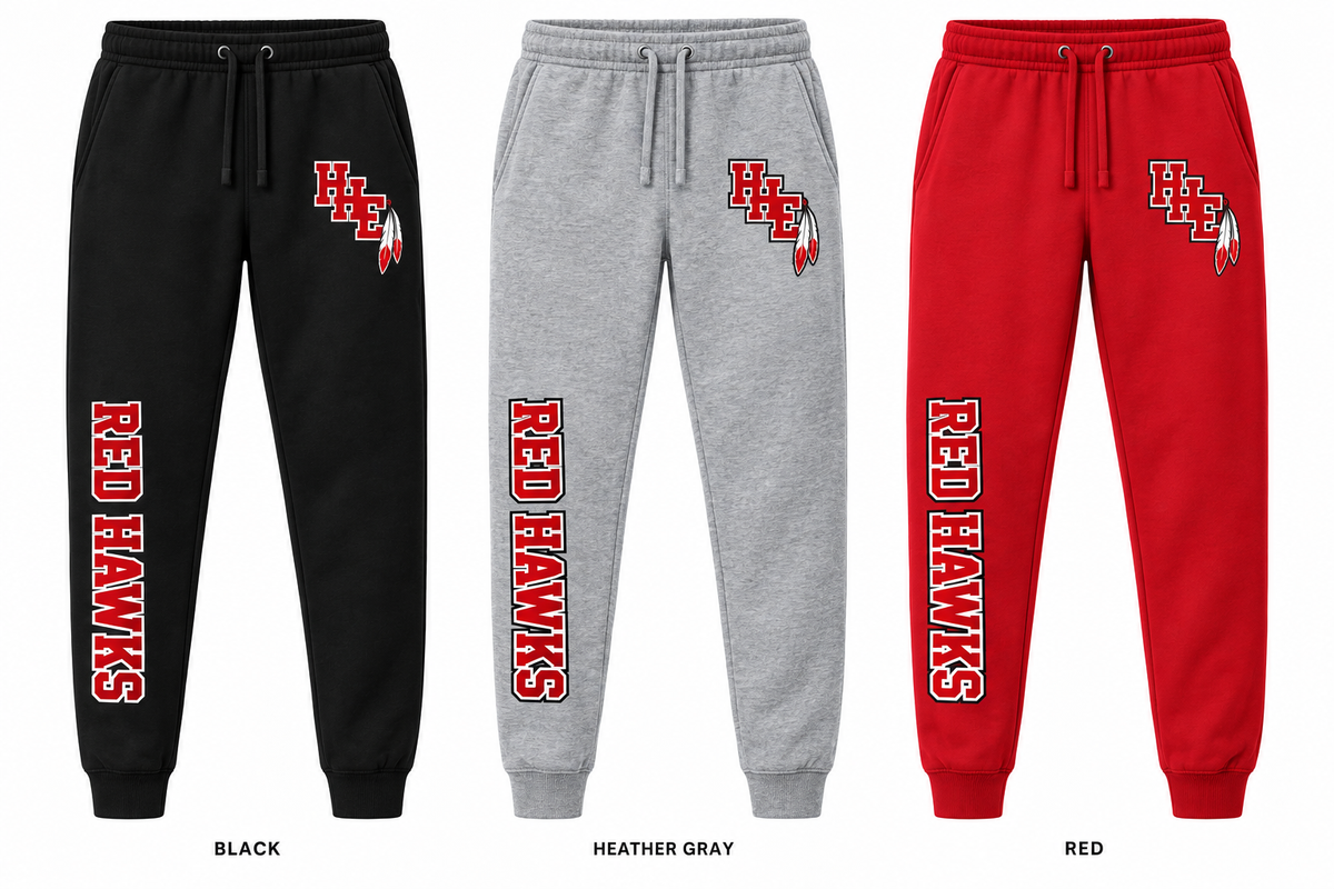 half hollow hills east varsity joggers in Black, Heather Gray and Red