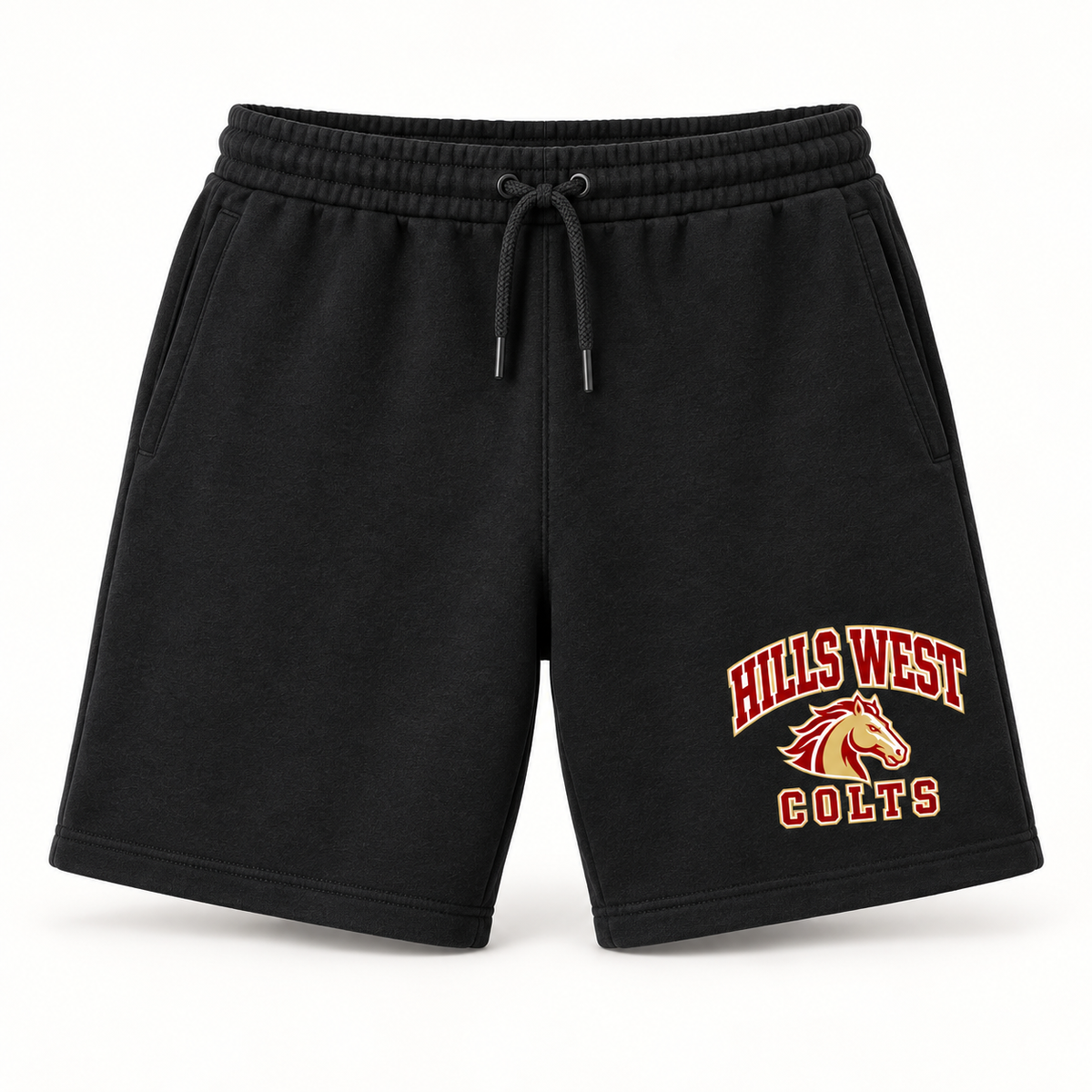 Half Hollow Hills West Colts Campus Fleece Shorts — Black