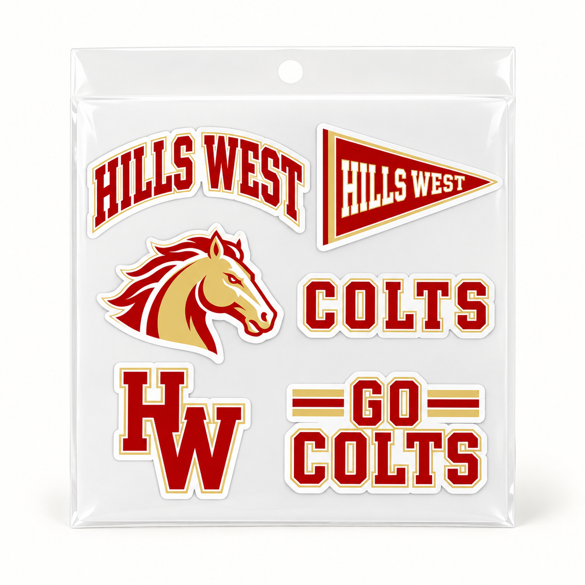 Half Hollow Hills West Colts Campus Six-Piece Spirit Sticker Pack