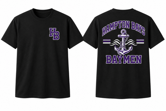 HAMPTON BAYS BAYMEN black tee front and back