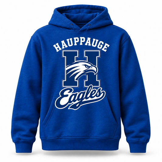 Hauppauge Eagles Youth Eagle Crest Pullover Hoodie Royal Blue
