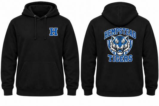 HEMPSTEAD TIGERS black hoodie front and back