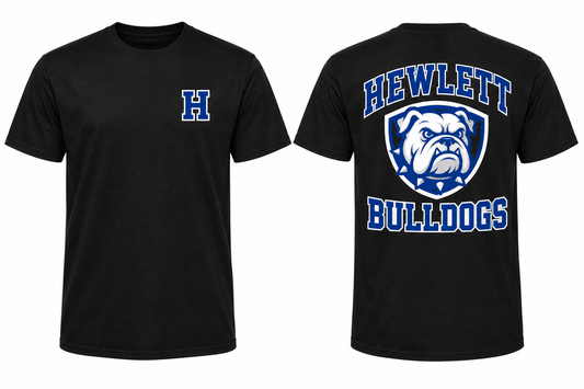 HEWLETT BULLDOGS black tee front and back