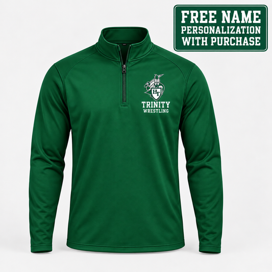 Holy Trinity Wrestling Performance Training Quarter Zip with free name personalization offer